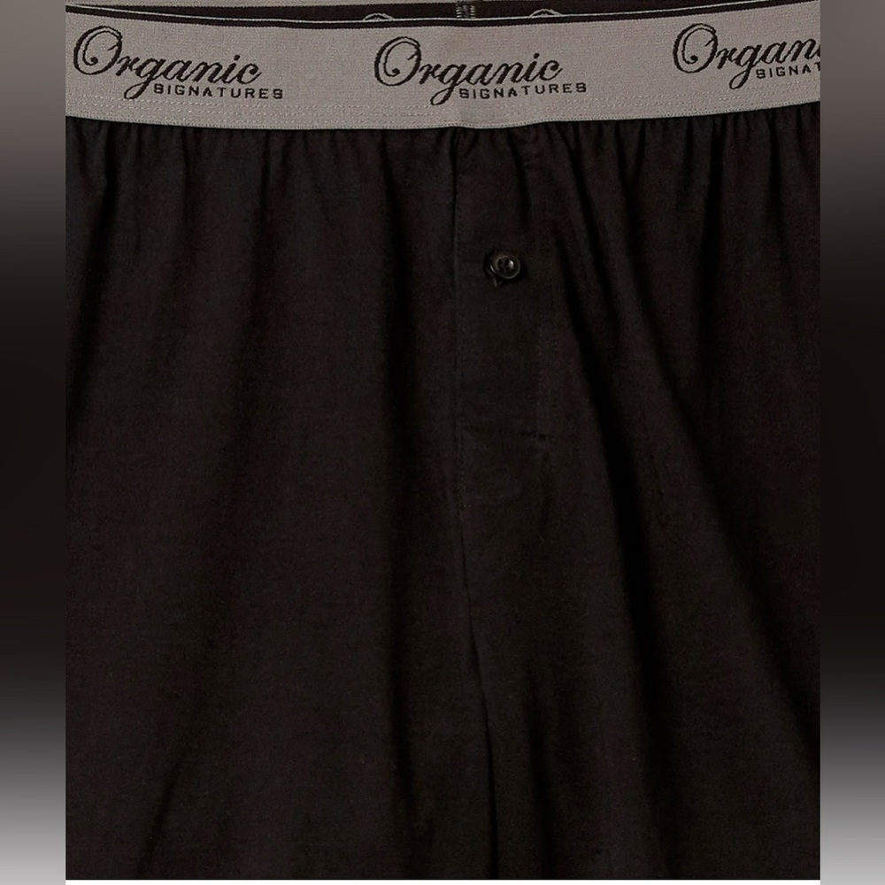 OrganicSignature Black Knit Boxer Shorts with Branded Waistband NWOT - Picture 4 of 5